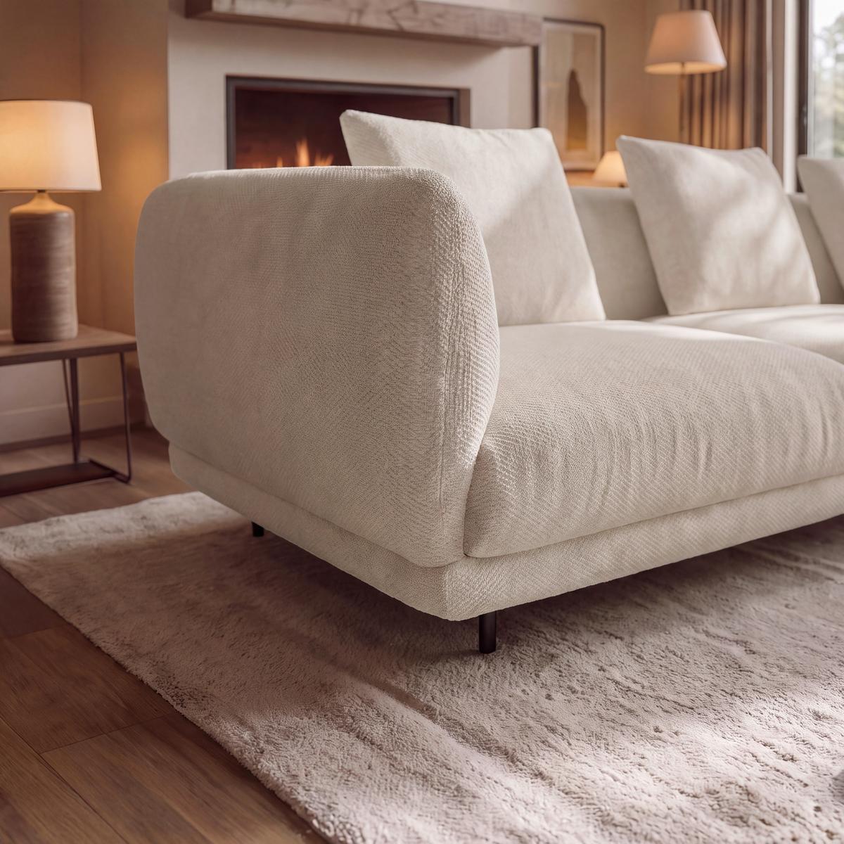 Wohnlandschaft Celina Webstoff Hellgrau - Hellgrau/Schwarz, MODERN, Holz/Textil (278/180cm) - Bessagi Home