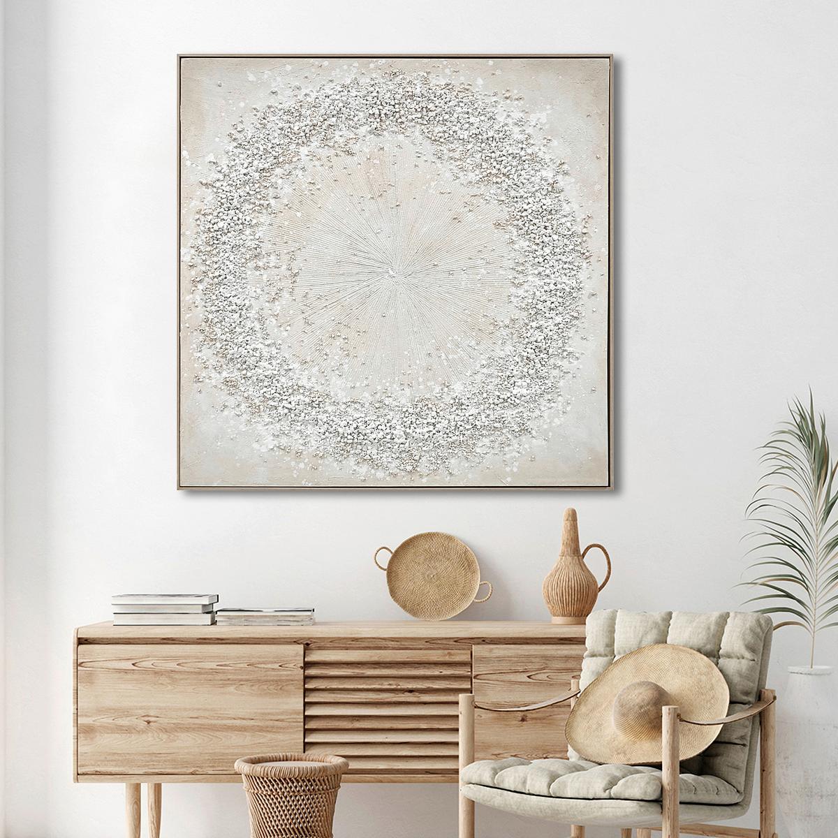 Leinwandbild Keira Grau/weiss Ca. 102x102x4,5cm - Weiss/Beige, Konventionell, Holz/Kunststoff (102/102/4,5cm) - Mömax
