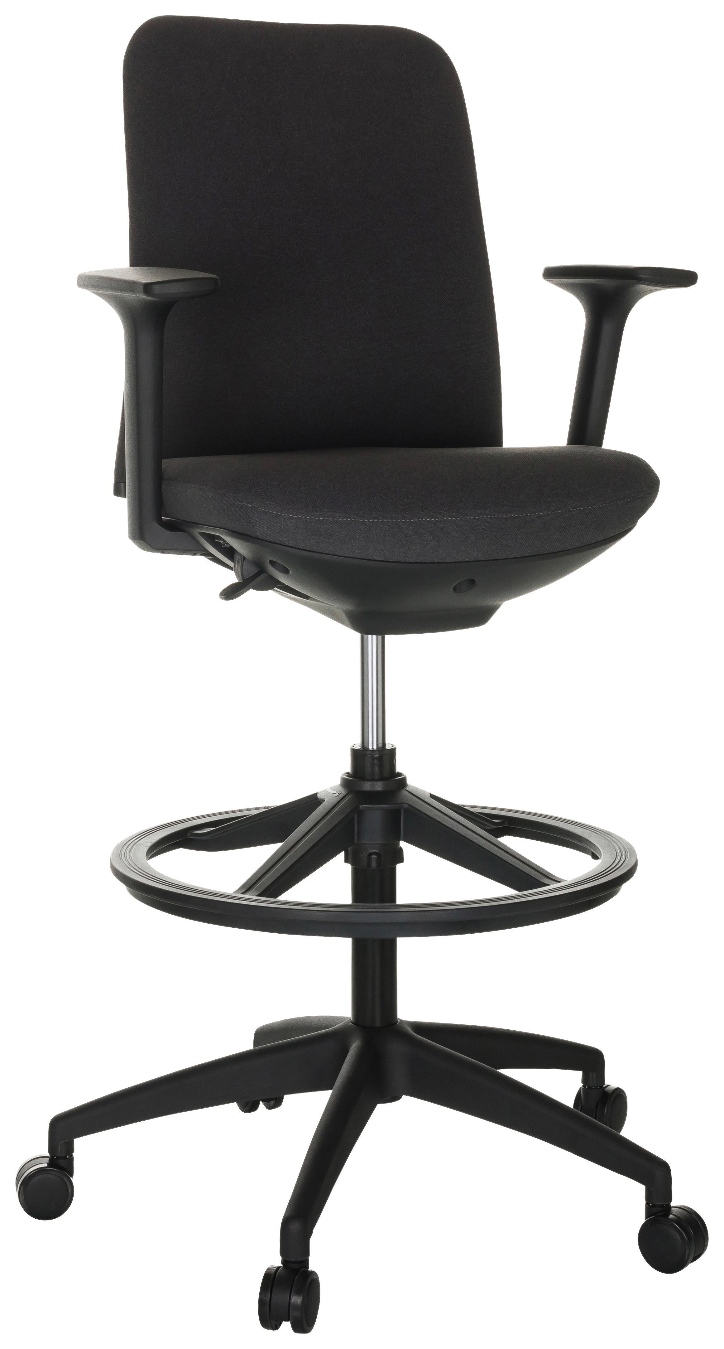 Pisarniški Stol Nestora Work, Črna - črna, Basics, umetna masa/tekstil (73/115-140/73cm) - MID.YOU