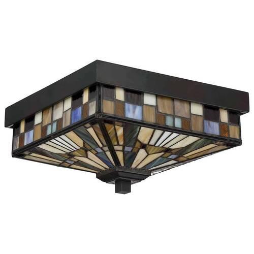 Kültéri Mennyezeti Lámpa Qz-Inglenook-F - sötétbarna/többszínű, Konventionell, üveg/fém (26,1/15,4/26,1cm) - Elstead Lighting