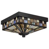 Kültéri Mennyezeti Lámpa Qz-Inglenook-F - sötétbarna/többszínű, Konventionell, üveg/fém (26,1/15,4/26,1cm) - Elstead Lighting