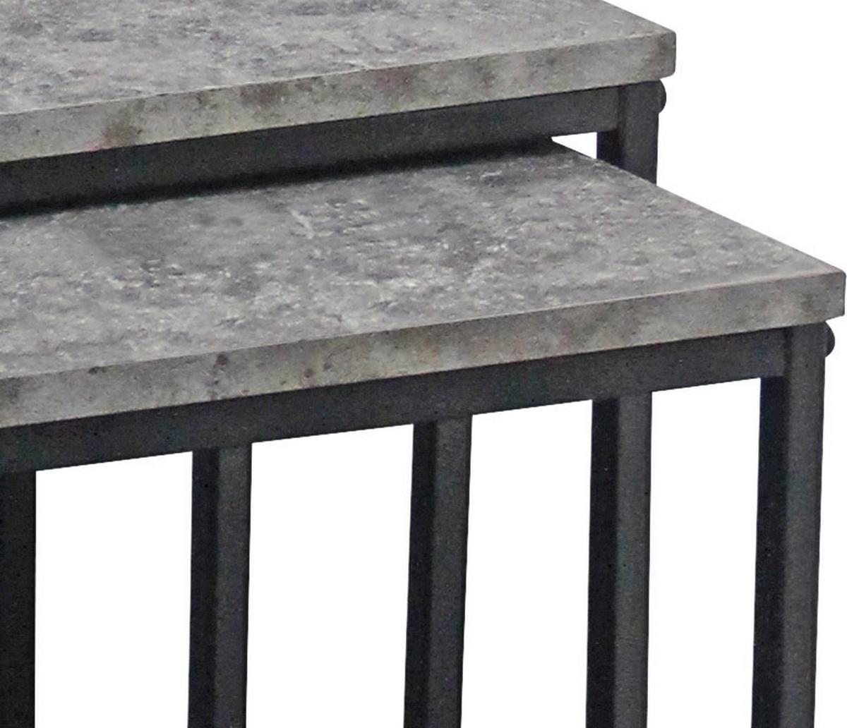 Set mese auxiliare Rock - negru/gri, Modern, hârtie/metal (40-35-30/42-39-36/40-35-30cm) - Modern Living