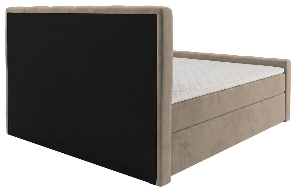 Boxbett Dana Plus Graubraun ca. 160x200cm - Graubraun/Schwarz, Kunststoff/Textil (160/200cm) - Based