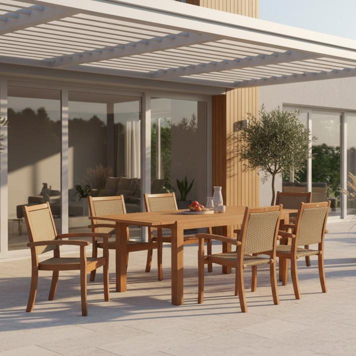 GARTENSET CASTILLA - Naturfarben, MODERN, Holz/Kunststoff - Gardenson