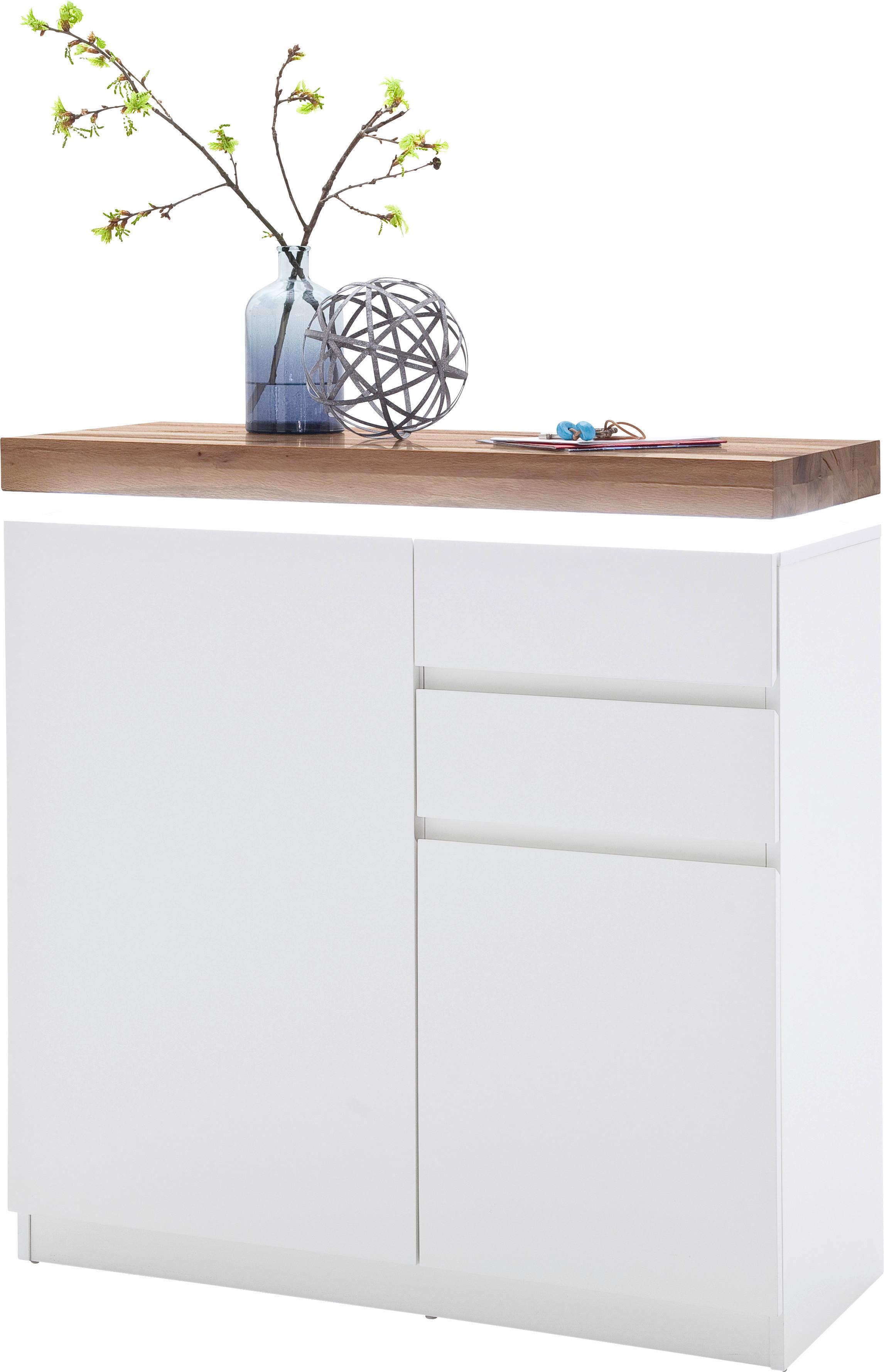 SZAFKA NA BUTY ROMINA - kolor dębowy/biały, Design, materiał drewnopochodny/drewno (91/97/38cm)