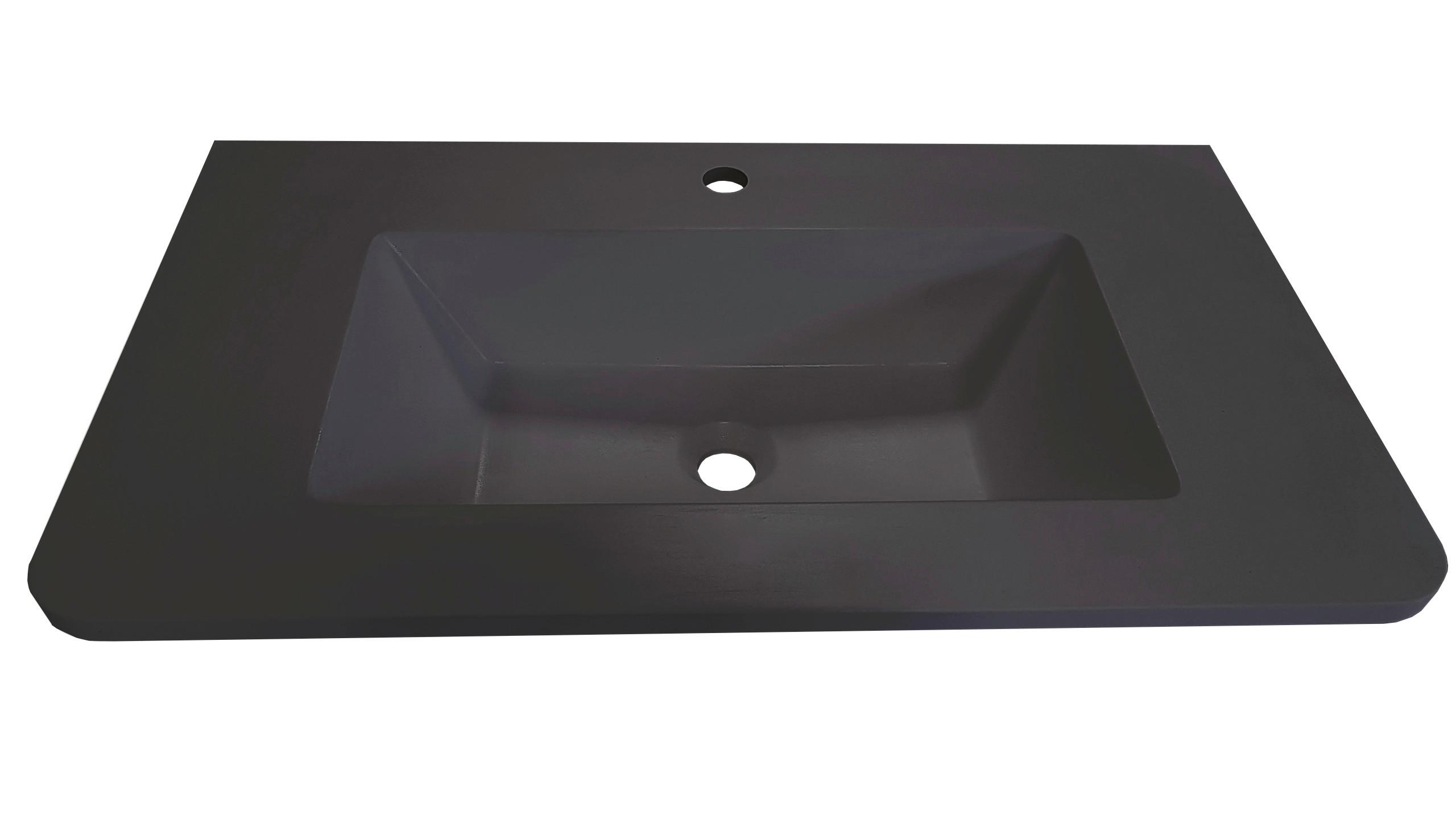 Umivaonik Lyra - crna, Moderno, prirodni materijali (81/15/46cm)