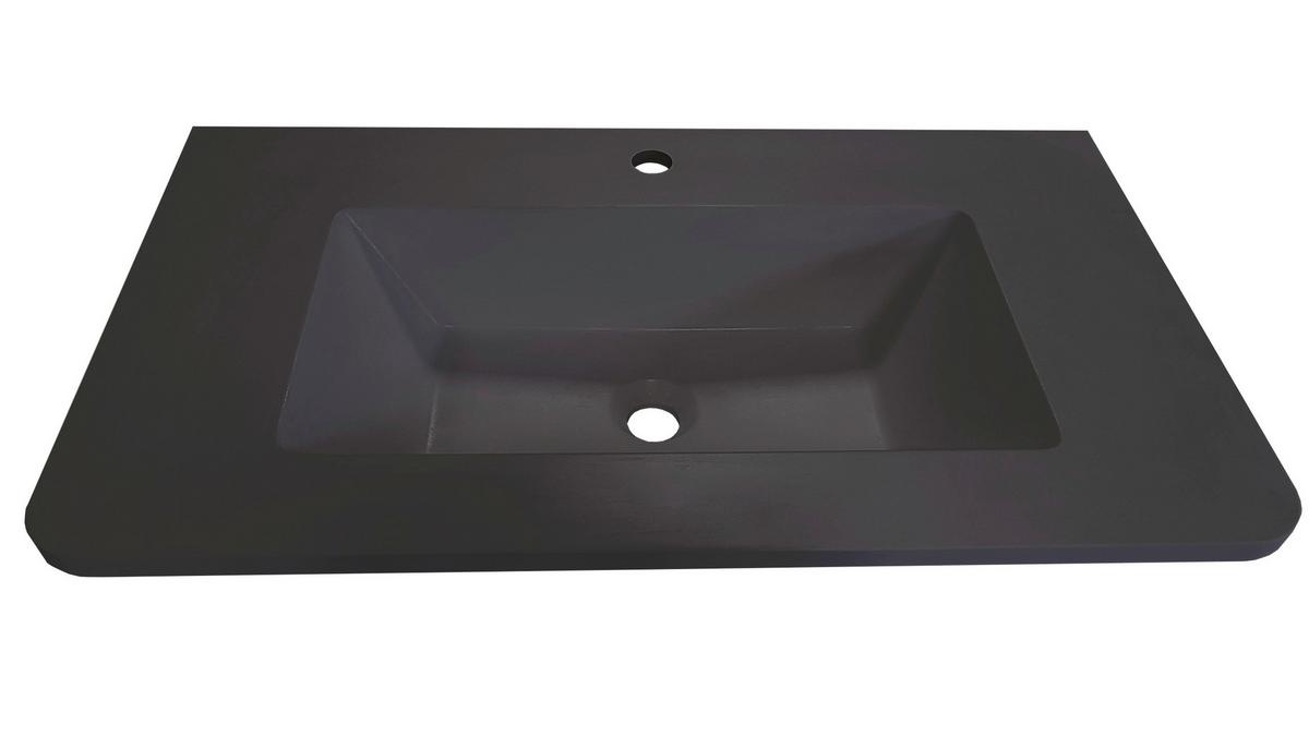 Umivaonik Lyra - crna, Moderno, prirodni materijali (81/15/46cm)