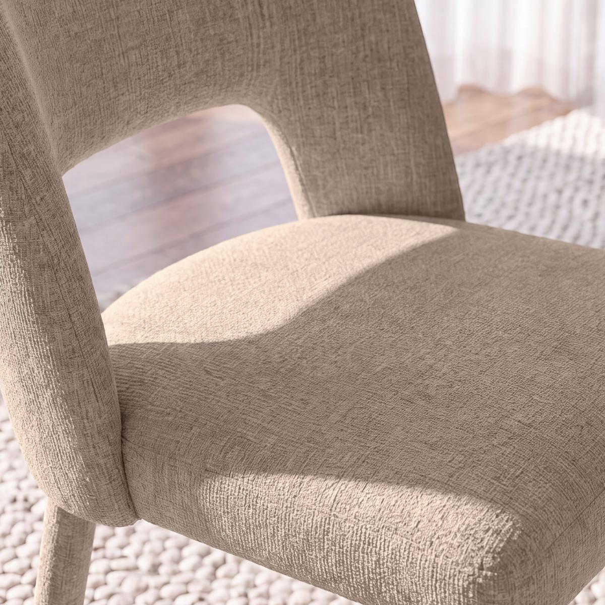 Stuhl Anea Hellgrau Webstoff Gepolstert - Hellgrau/Pinienfarben, MODERN, Holz/Textil (52/79/55,5cm) - Bessagi Home