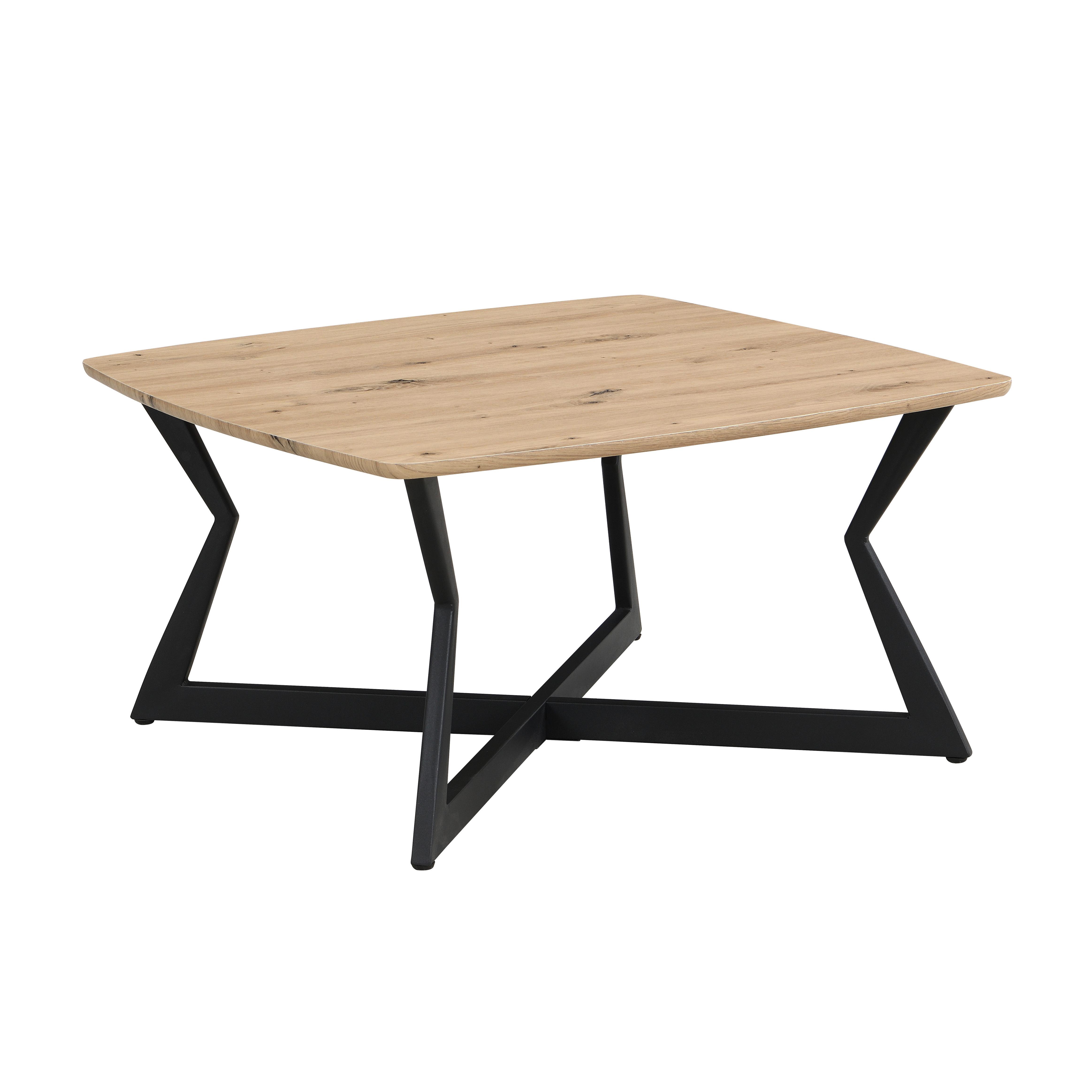 Couchtisch Wl7.638 - Schwarz/Braun, Design, Holzwerkstoff/Metall (75/75/40cm) - Livetastic