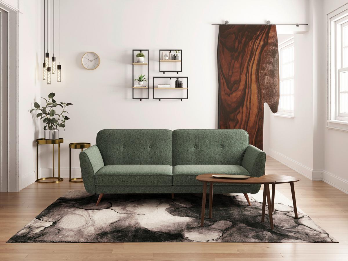 Schlafsofa "Kopenhagen", grün - Dunkelgrün/Grün, MODERN, Holz/Textil (222/87,5/83cm) - MID.YOU