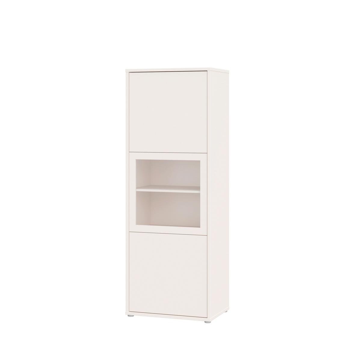 Vitrina Alice, Peščena Barva - siva/peščene barve, Moderno, umetna masa/steklo (64,8/179,1/44cm) - Carryhome