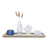 ZESTAW ŚWIECZNIKÓW M5075-N - różnokolorowy, Lifestyle, tworzywo sztuczne/materiały naturalne (40/12,5/19,5cm) - Ambia Home
