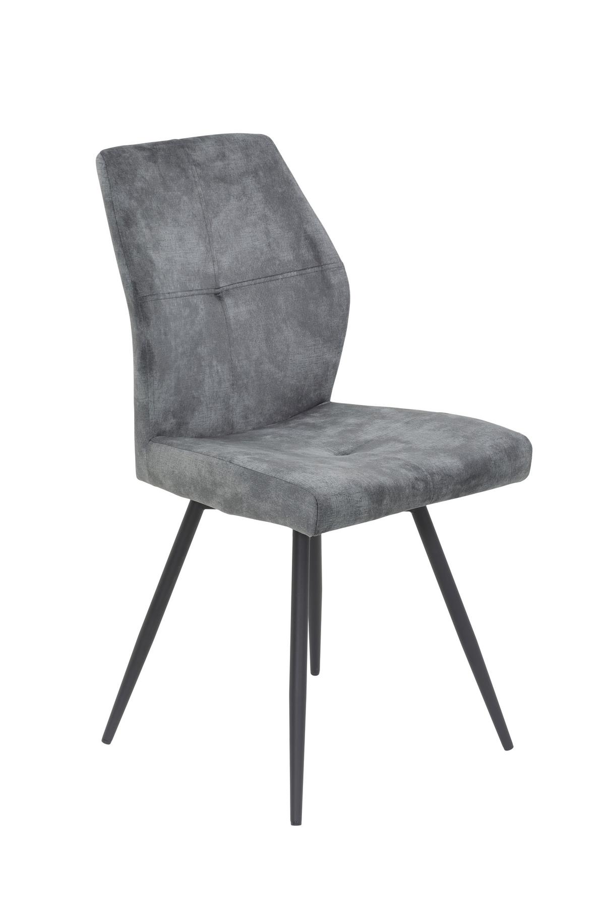 STUHL-SET ALLY S 4ER-SET - Anthrazit/Schwarz, MODERN, Textil/Metall (46/91/60cm) - MID.YOU