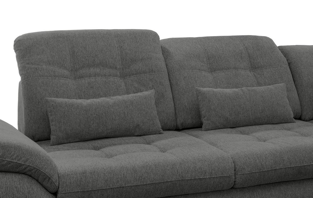 Ecksofa Rigatti mit Bettkasten ca. 314x184 cm Graubraun - Chromfarben/Graubraun, MODERN, Textil/Metall (314/184cm) - Livetastic