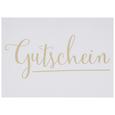 Postkarte Gutschein - Goldfarben/Weiß, Papier (14,8/10,5cm) Postkarte Gutschein - Goldfarben/Weiß, Papier (14,8/10,5cm)