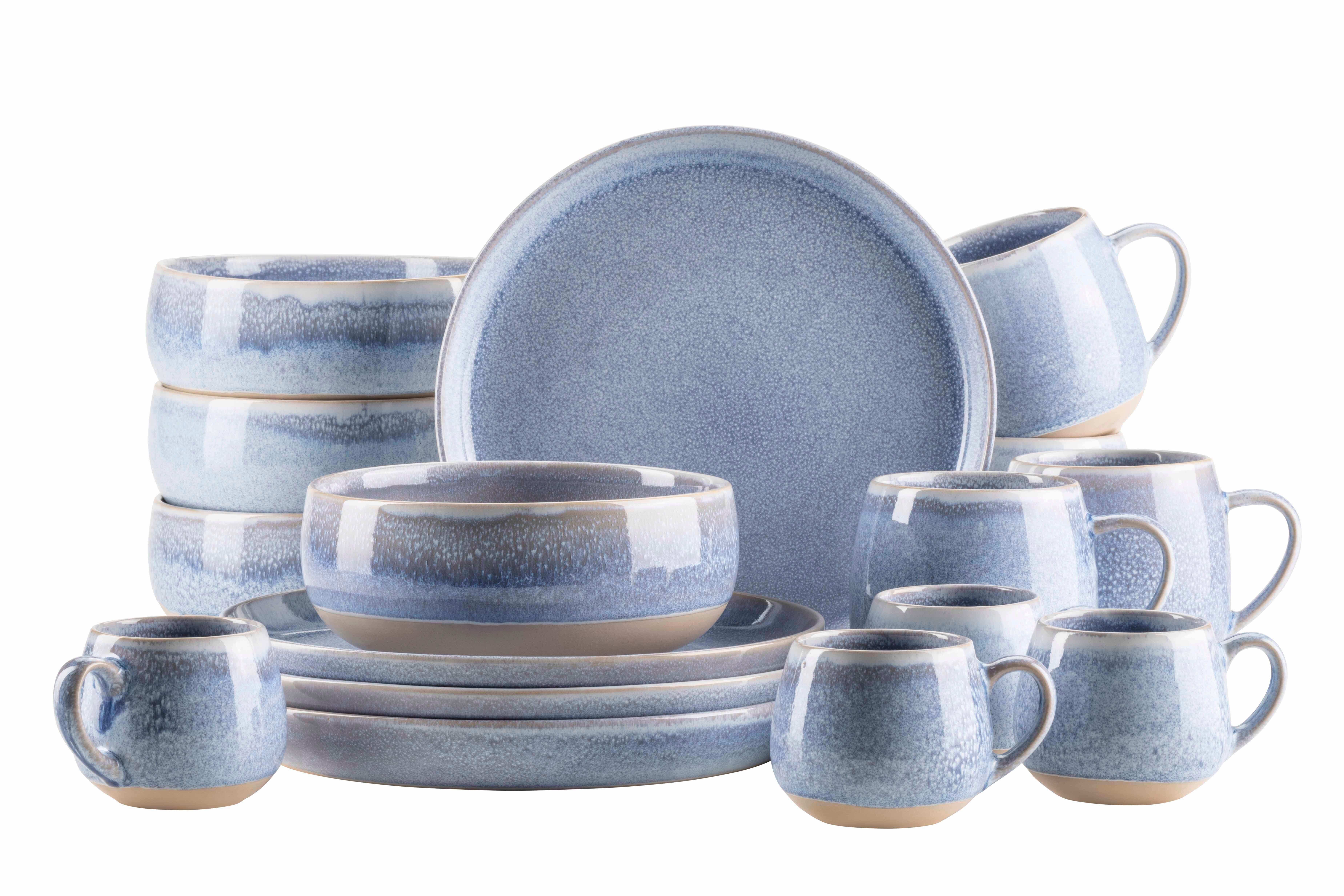Frühstücksservice 935620 Aquata Frühstückservice - Blau/Braun, Basics, Keramik - Mäser