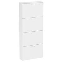Schuhschrank Sulos L Weiß - Silberfarben/Weiß, Design, Holzwerkstoff/Kunststoff (59/144/17cm) - MID.YOU