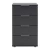 SÄNGBORD CUATRO - silver/antracit, Klassisk, trämaterial/plast (46/79/42cm) - Modern Living