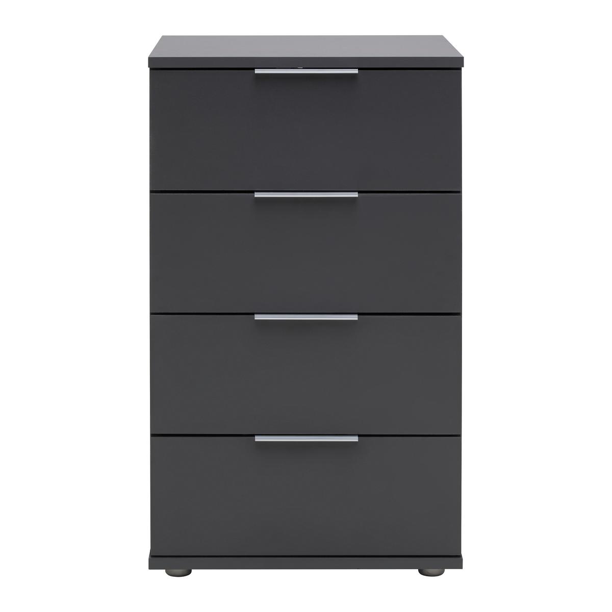 Noptiera Cuatro - antracit, Konventionell, material pe bază de lemn (46/79/42cm) - Modern Living
