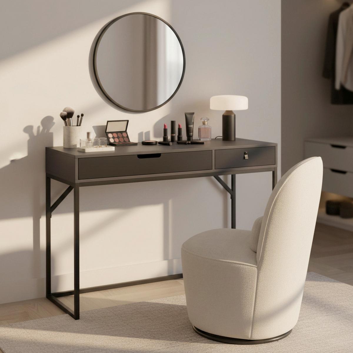 Konsolentisch Sophia Schwarz Metall/MDF - Schwarz, MODERN, Holzwerkstoff/Metall (120/78/40cm) - Bessagi Home