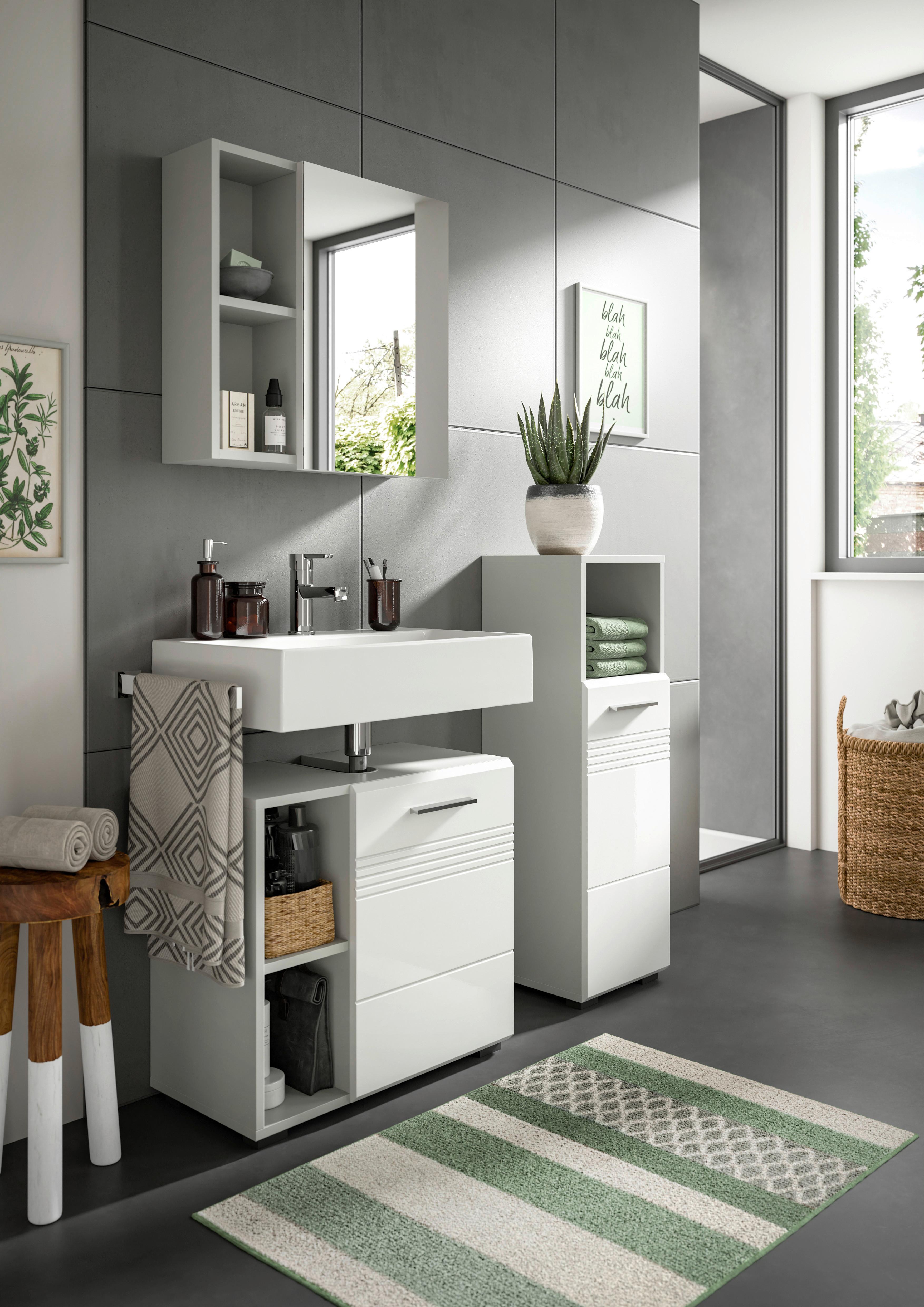 Spiegelschrank Copa ca. 55x55x17 cm Grau - MODERN, Glas/Holzwerkstoff (55/55/17cm) - MID.YOU