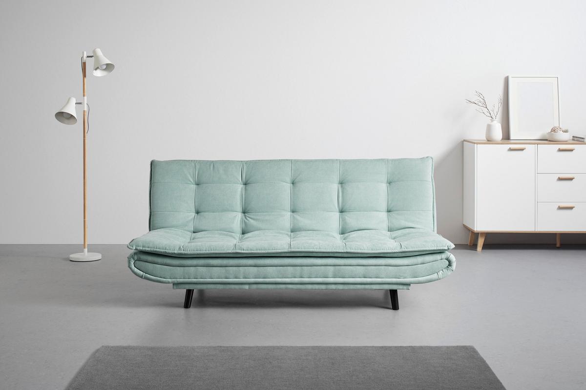 Schlafsofa in Grün - Schwarz/Grün, MODERN, Holz/Textil (194/90/100cm) - Mömax