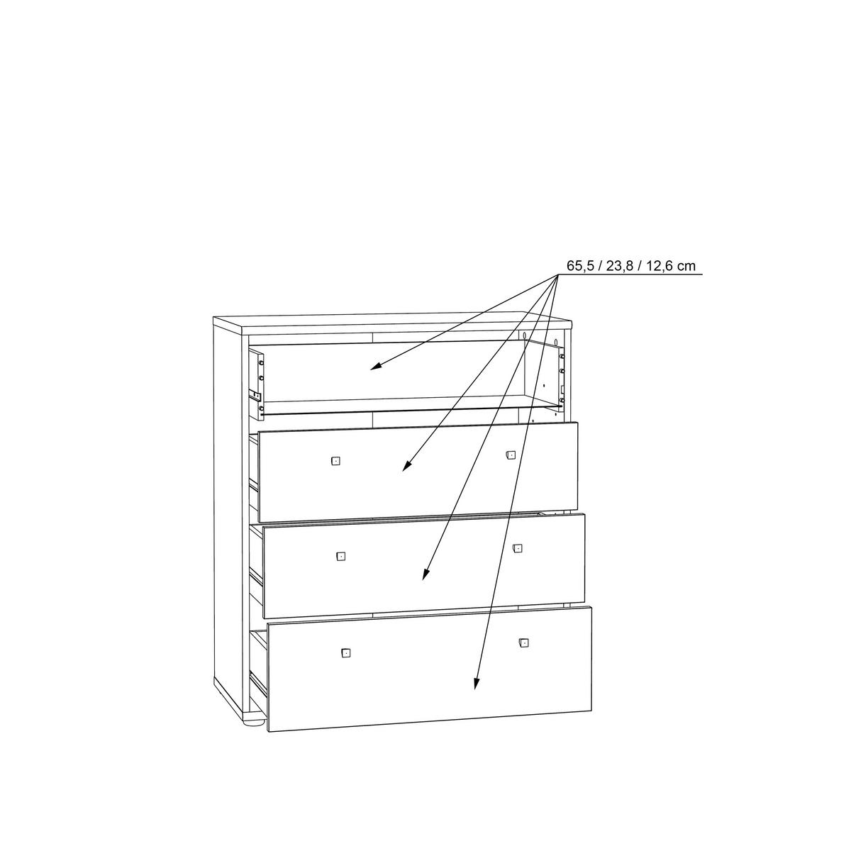 Komoda Tempra 2, Barva Hrasta - barve aluminija/hrast sonoma, Design, umetna masa/leseni material (73,7/85,5/34,8cm)