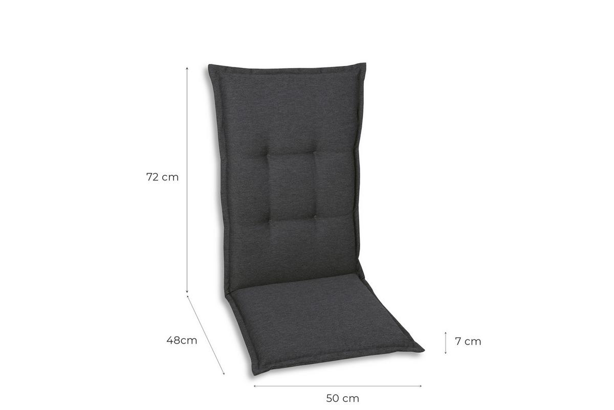 Sesselauflagenset Anthrazit, 6-teilig - Anthrazit, Basics, Textil (50/7/120cm)