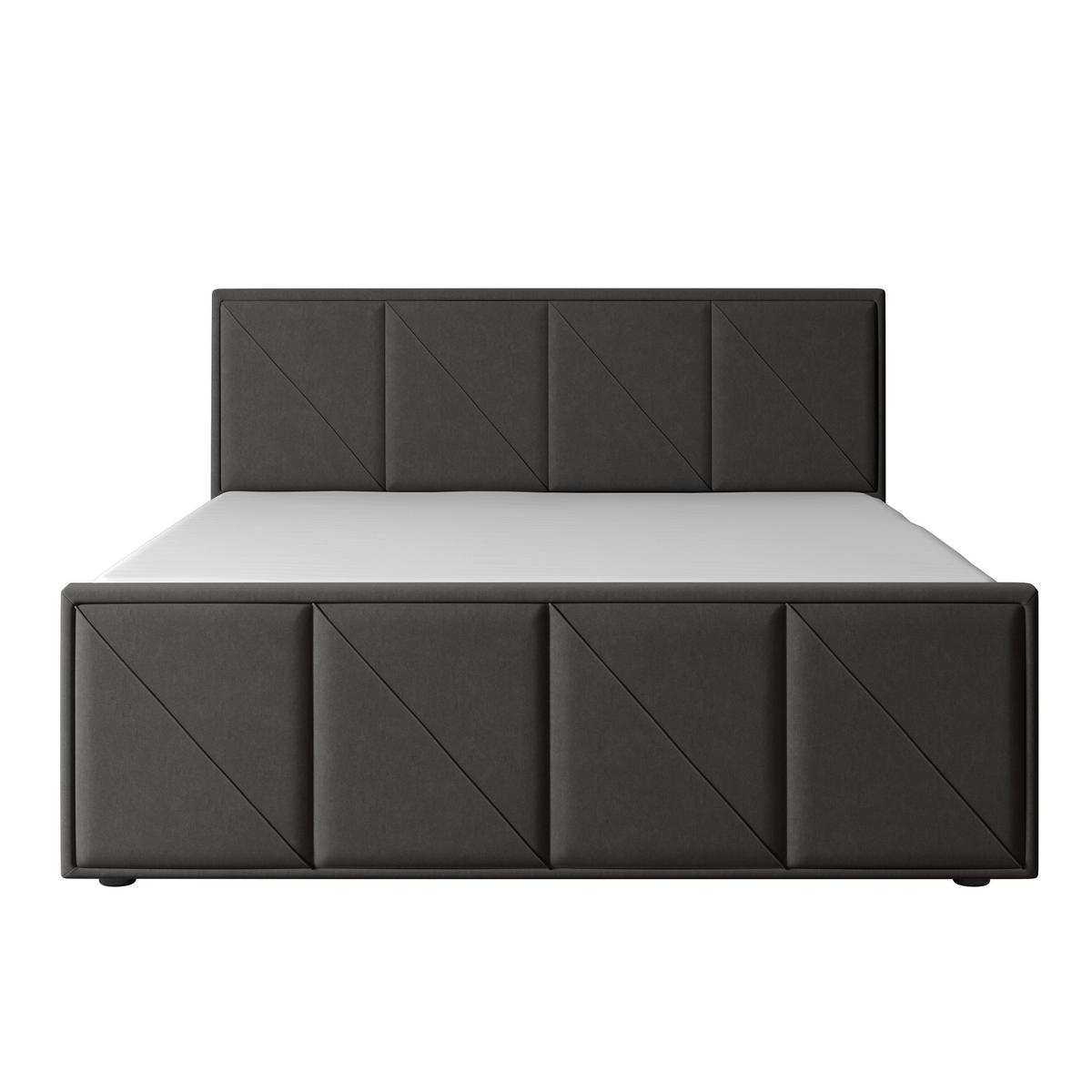 Boxspringbett Oslo ca. 180x200 cm Anthrazit - Anthrazit/Schwarz, MODERN, Karton/Holzwerkstoff (180/200cm) - MID.YOU