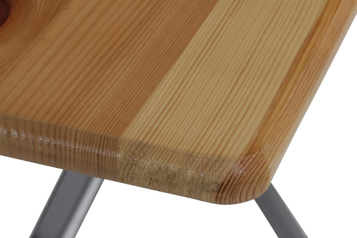 Stehtisch Echtholz/Grau - Naturfarben/Grau, MODERN, Holz/Metall (80/120/118cm) - Gardenson