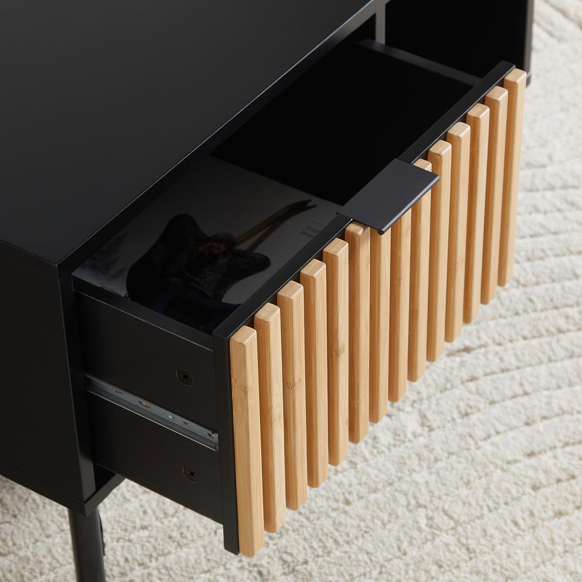Couchtisch Madrid Naturfarben/Schwarz - Schwarz/Naturfarben, MODERN, Holz/Metall (70/70/43cm) - Mömax