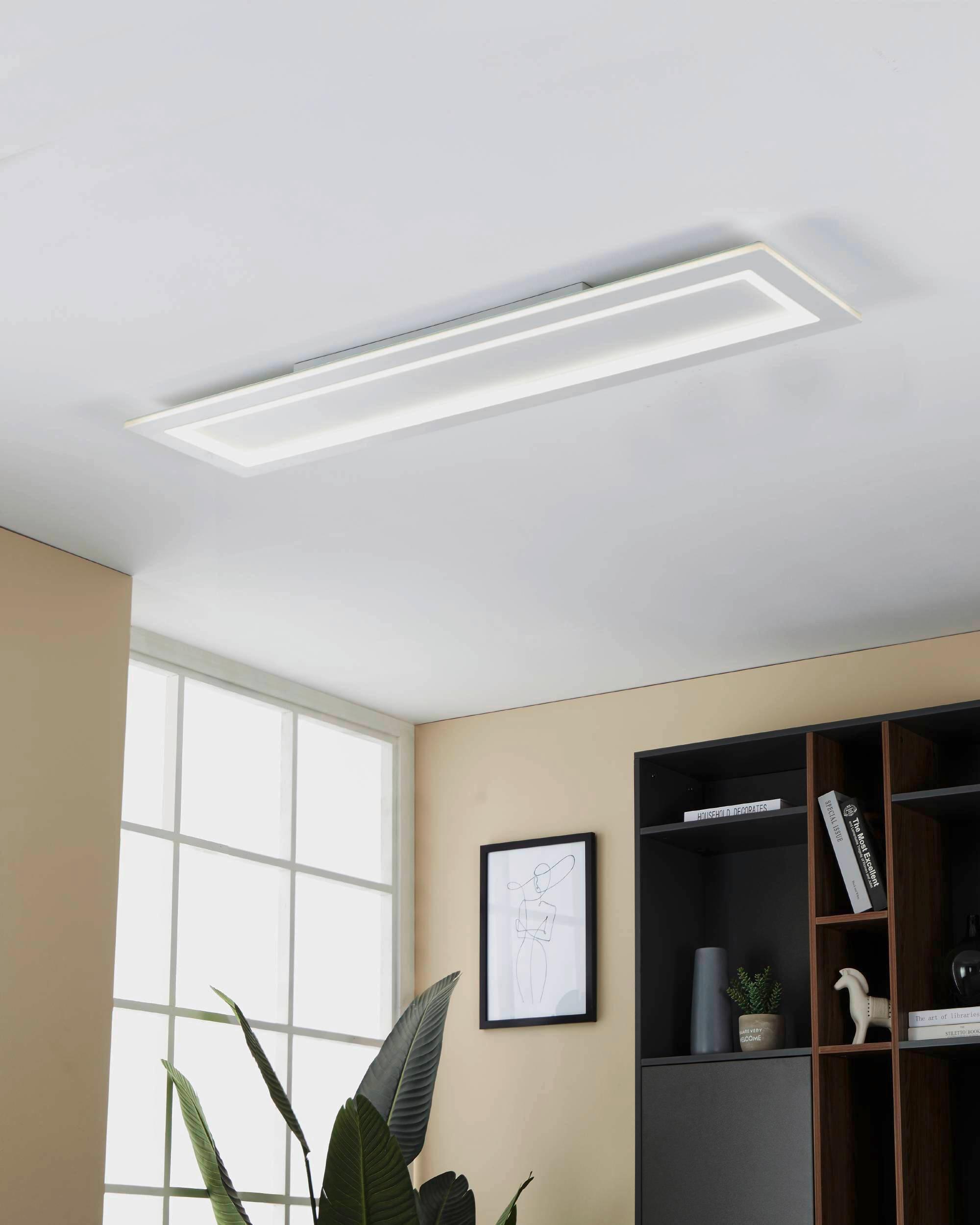 LAMPA SUFITOWA LED 900485* PADROGIANO - biały, Basics, tworzywo sztuczne/metal (120/30cm) - Eglo