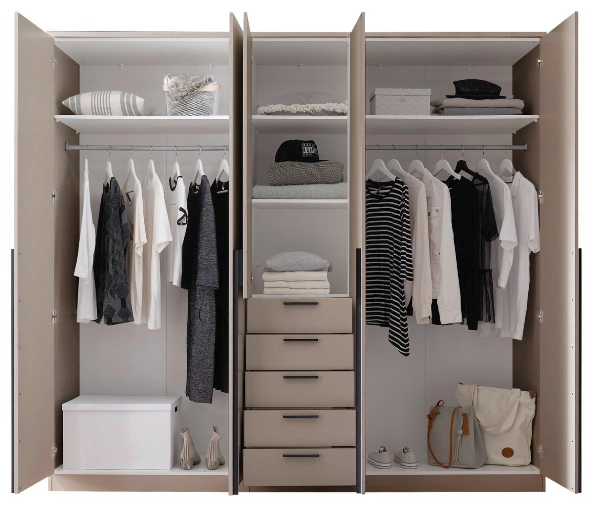 Ormar S Klasičnim Vratima Arnis - kašmir/crna, Konvencionalno, drvni materijal/plastika (225/210/52cm) - Modern Living