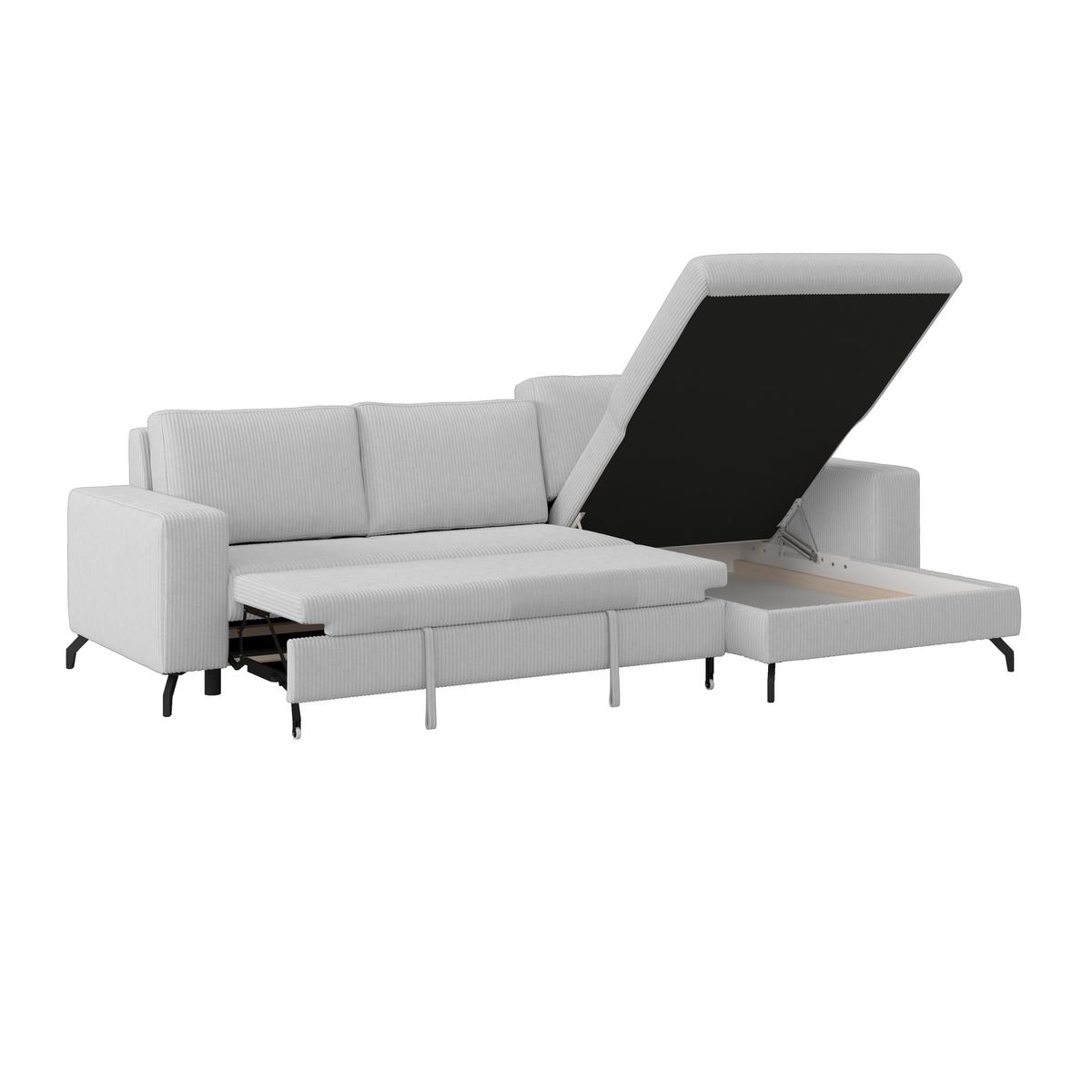 Kutna Garnitura Cloud - svijetlo siva, Trend, tekstil (290/178cm) - Modern Living