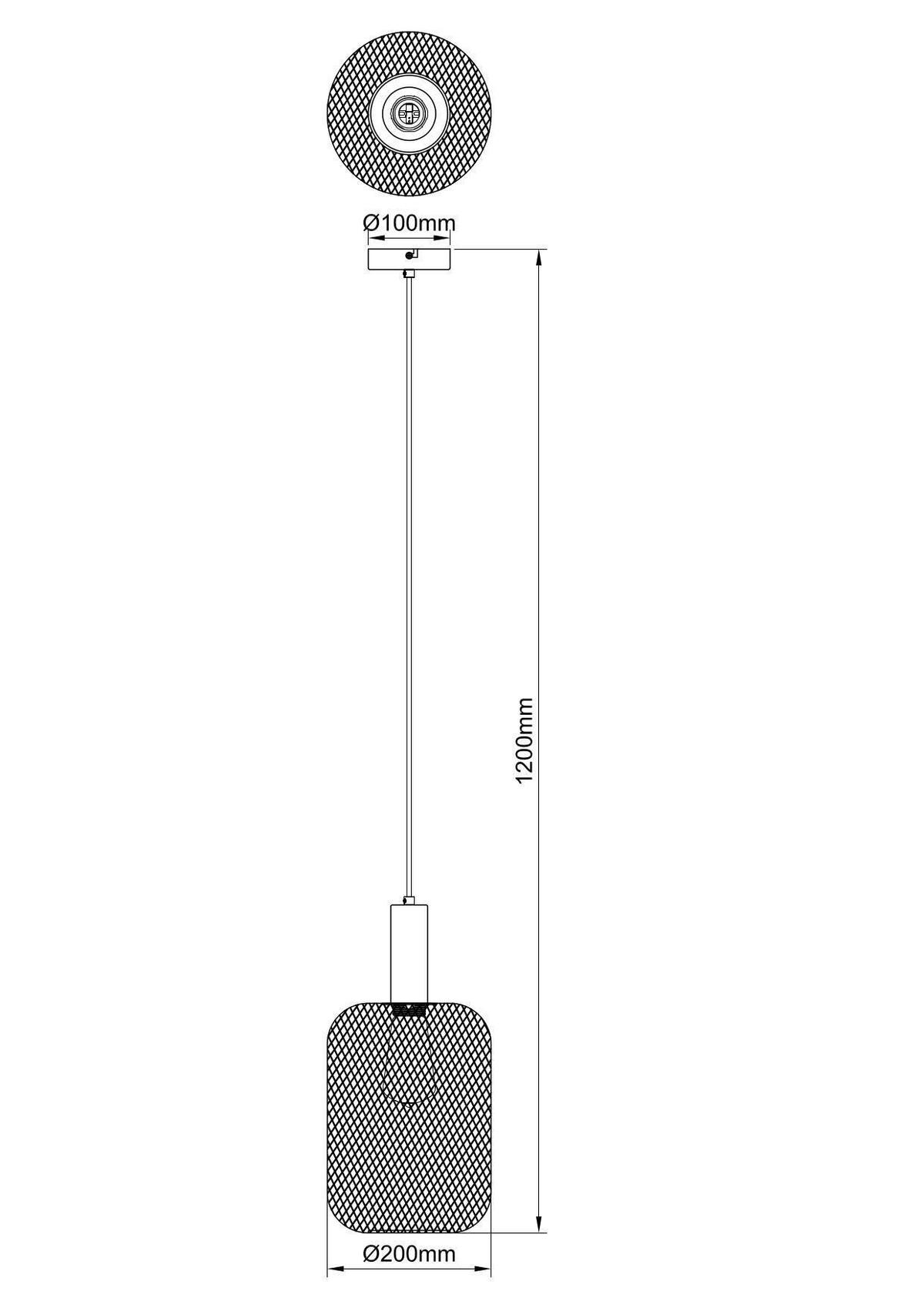 Hängeleuchte Drato Schwarz max. 25 Watt - Goldfarben/Schwarz, MODERN, Metall (20/120cm) - Mömax