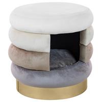 Ülőke Bézs Deto - bézs, Trend, faalapú anyag/textil (43/41cm)