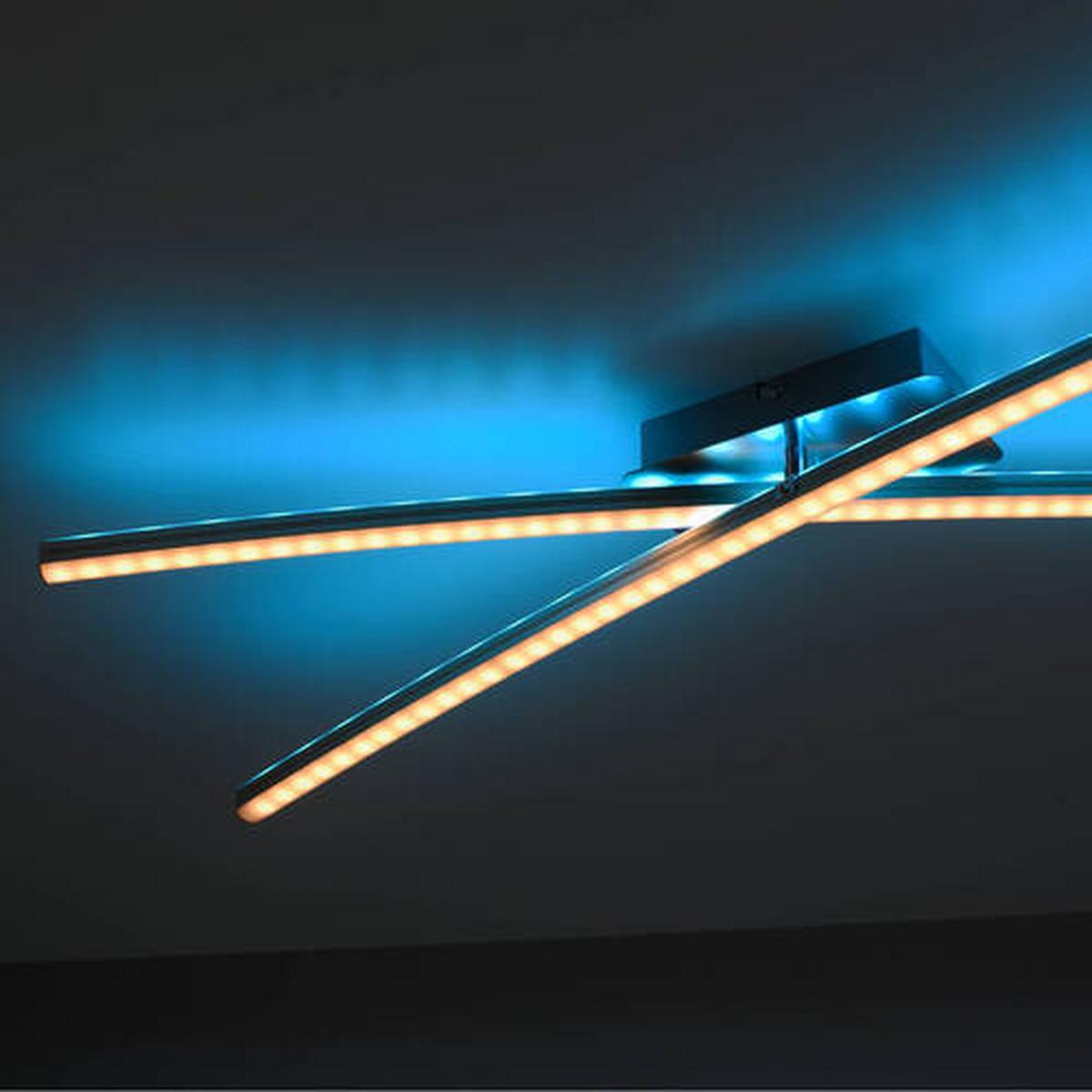 LED-Deckenleuchte Alina Silberfarben max. 24 Watt - Silberfarben, Design, Kunststoff/Metall (80,5/80,5/11cm)