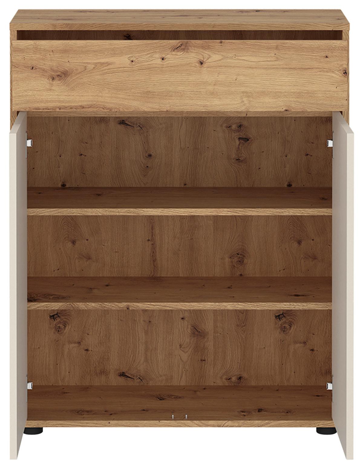 Komoda Caneva - kašmir/hrast artisan, Osnovno, pločasti materijal/plastika (80/98/35,3cm) - Modern Living