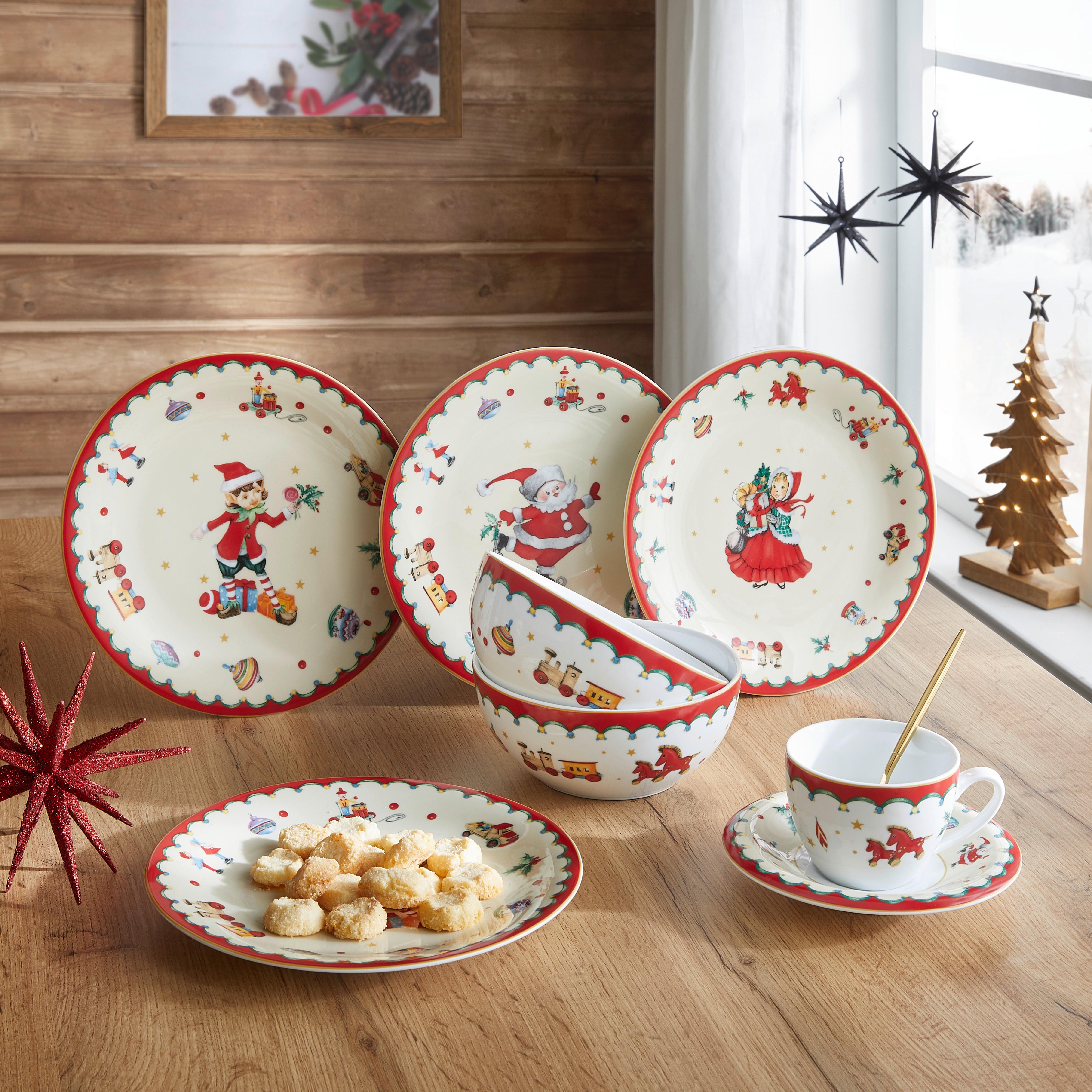Skodelica Za Kosmiče Xmas, Porcelan, 440ml - rdeča/bela, Konvencionalno, keramika (15/6,6cm) - Mömax