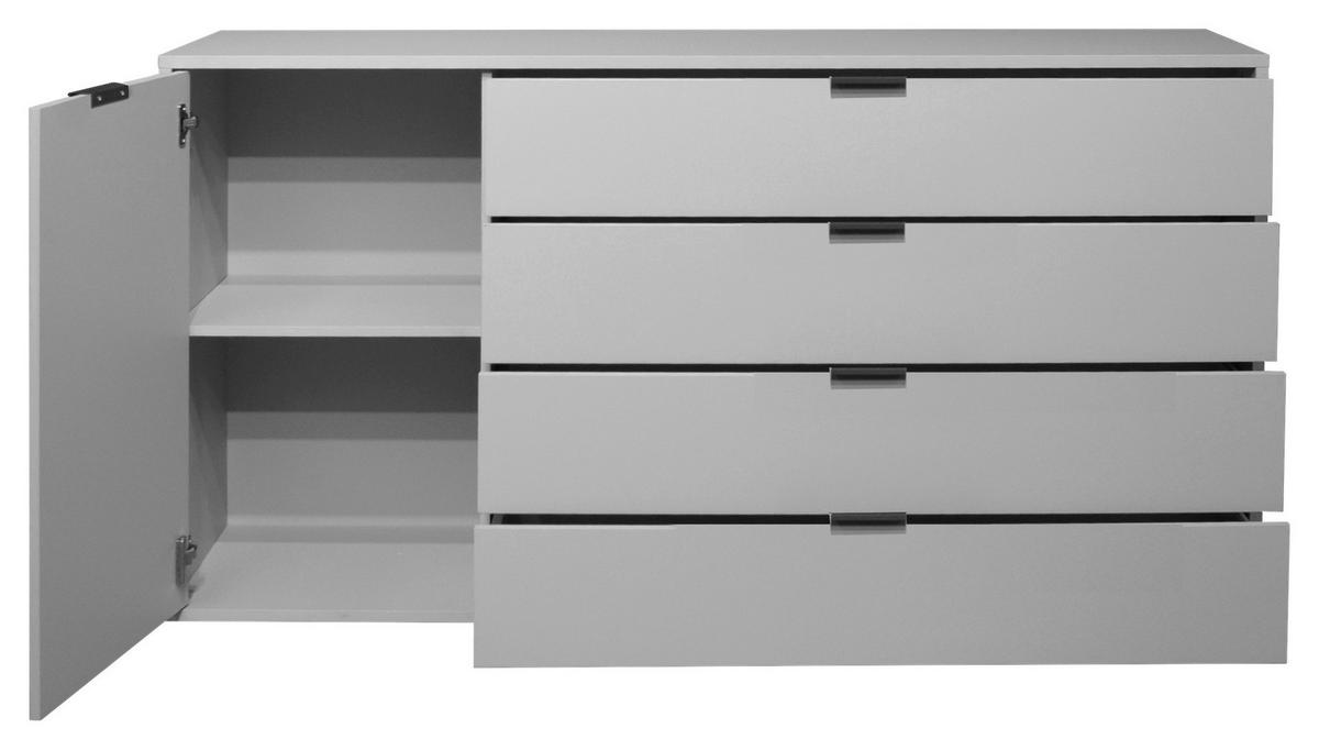 Comodă cu uși BOUNTY - gri, Modern (168/87/45cm) - Premium Living