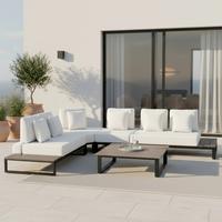 Vrtna Garnitura Silvano - bijela/siva, Moderno, metal/tekstil (323/79cm) - Bessagi Garden