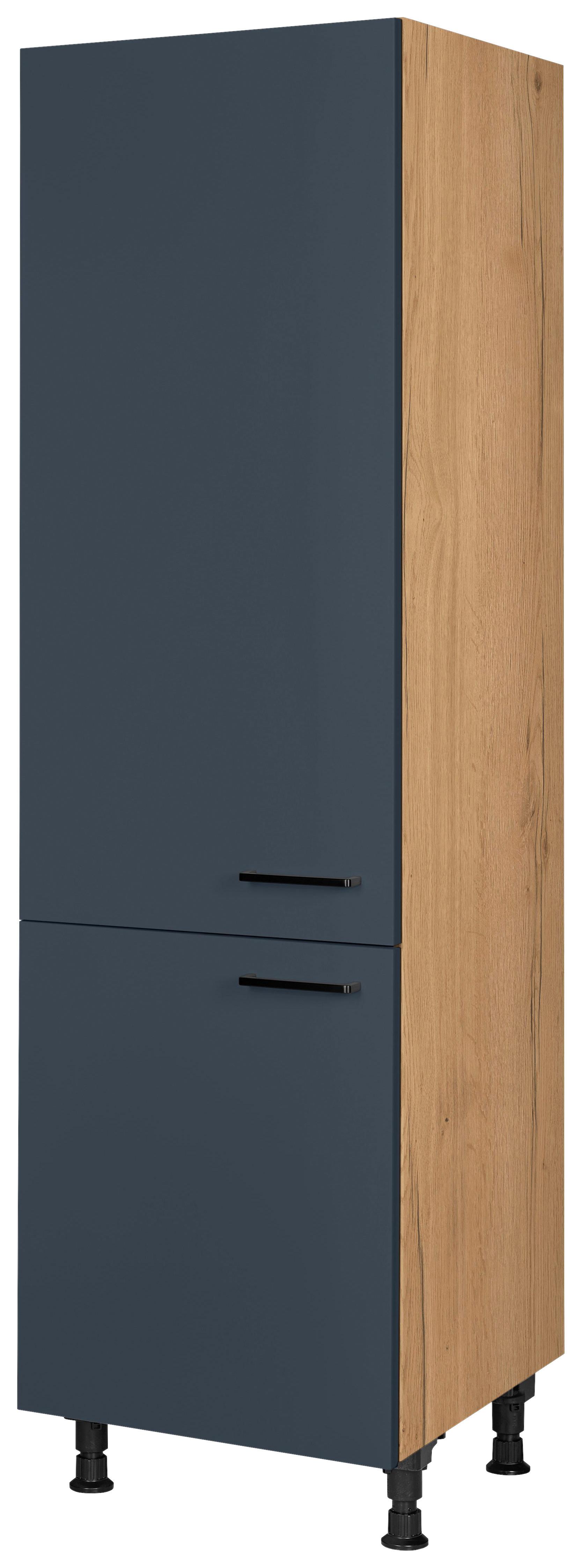 Geräteumbauschrank Easytouch Blau - Blau/Eichefarben, MODERN, Holzwerkstoff/Metall (60/216,6/58cm) - Nobilia