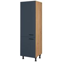 Geräteumbauschrank Easytouch Blau - Blau/Eichefarben, MODERN, Holzwerkstoff/Metall (60/216,6/58cm) - Nobilia
