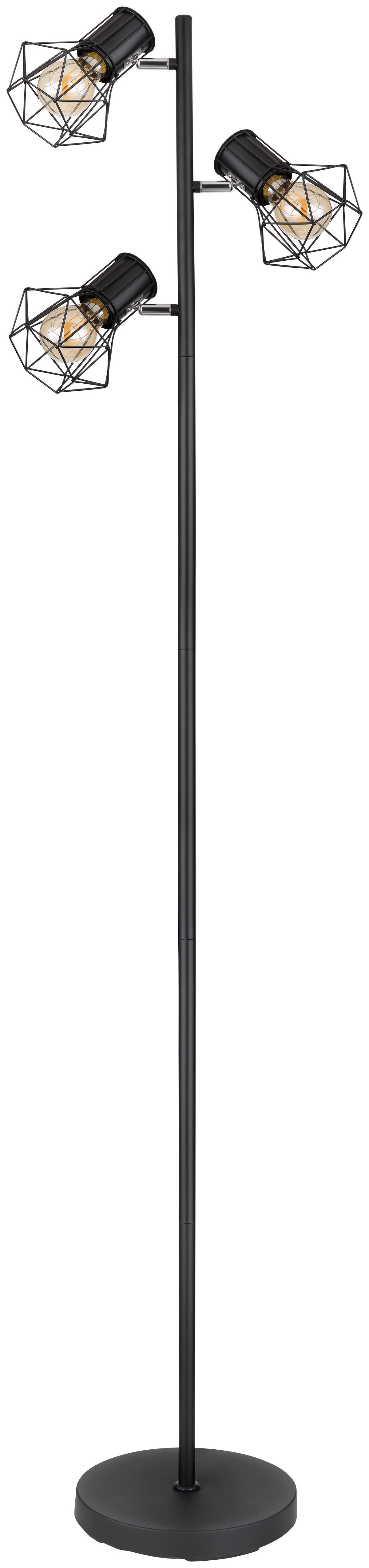 STEHLEUCHTE 54017-3S - Schwarz, Basics, Metall (30,5/25/161cm) - Globo