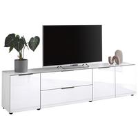 Lowboard Siena Weiss - Chromfarben/Weiss, Modern, Glas/Holzwerkstoff (226/55/40cm) - Mömax