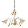 Kronleuchter Lucrezia Avorio Weiß max. 6 Watt - Weiß, Natur, Glas/Metall (60/100cm)
