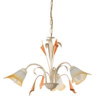 Kronleuchter Lucrezia Avorio Weiß max. 6 Watt - Weiß, Natur, Glas/Metall (60/100cm)