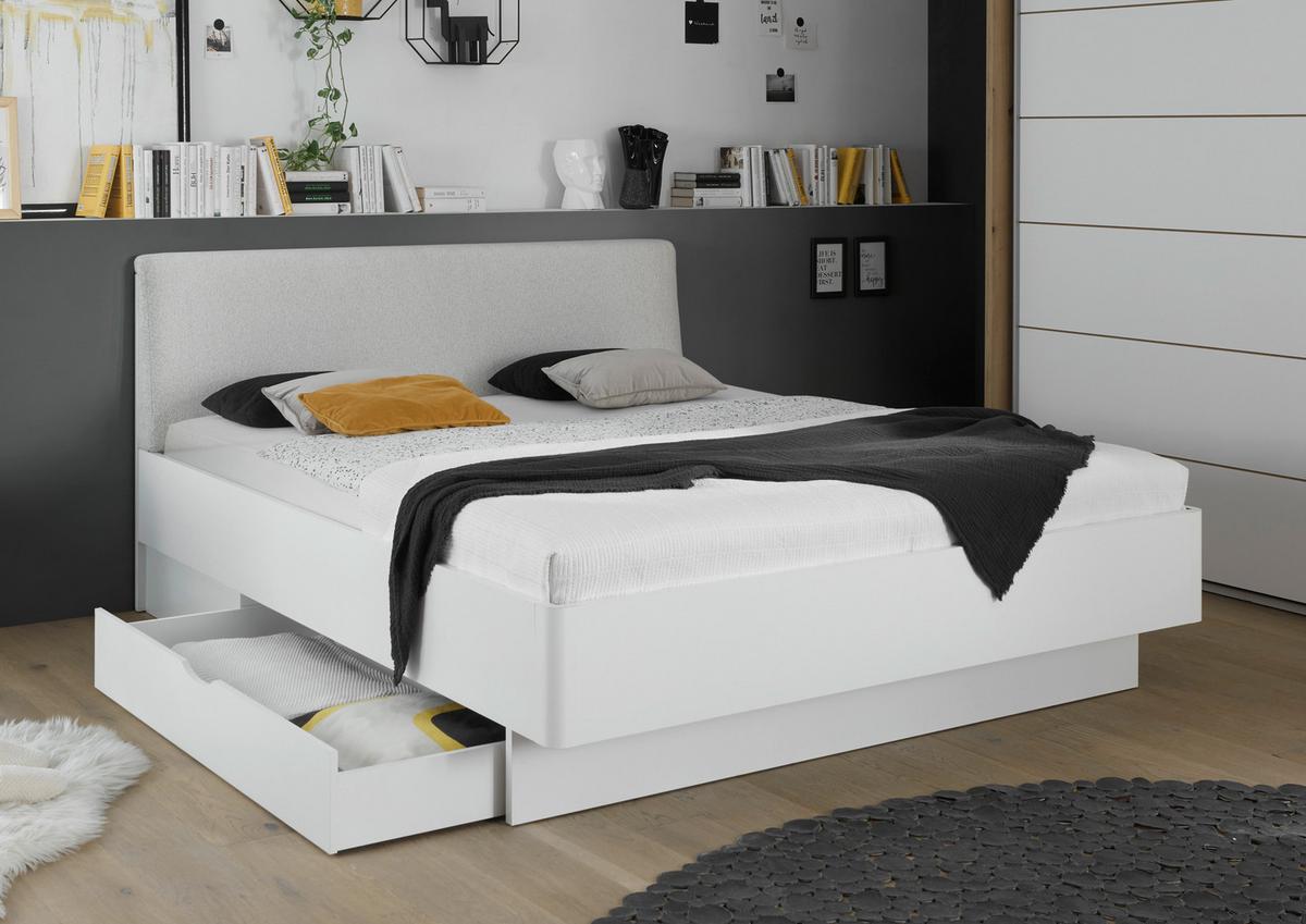 Posteljni Predal Sizilia, 2 Kos, Bela - bela, Moderno, kovina/umetna masa (137/19,1/61,5cm) - Premium Living