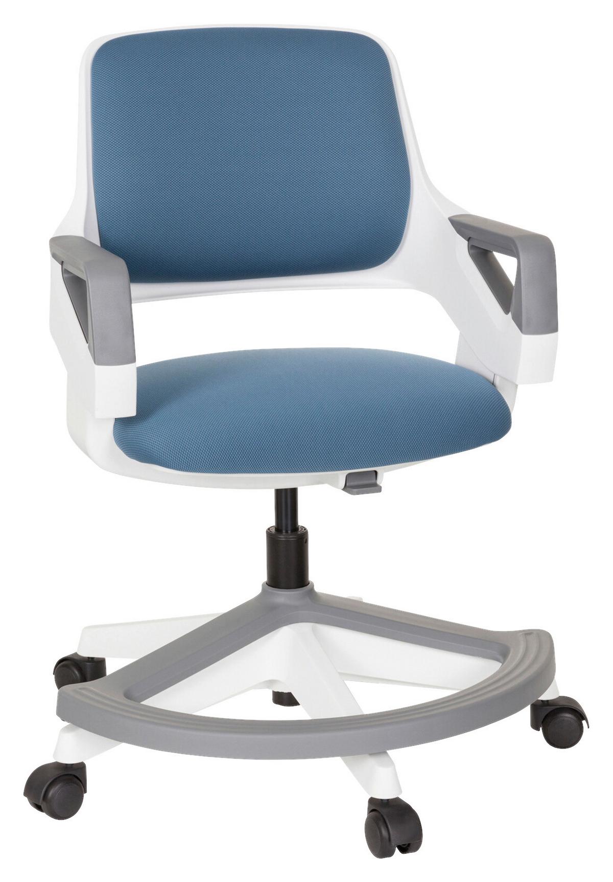 Jungeddrehstuhl Kid Flex ca. 53x80-93x60 cm Blau - Blau/Weiß, Basics, Kunststoff (53/80-93/60cm) - MID.YOU
