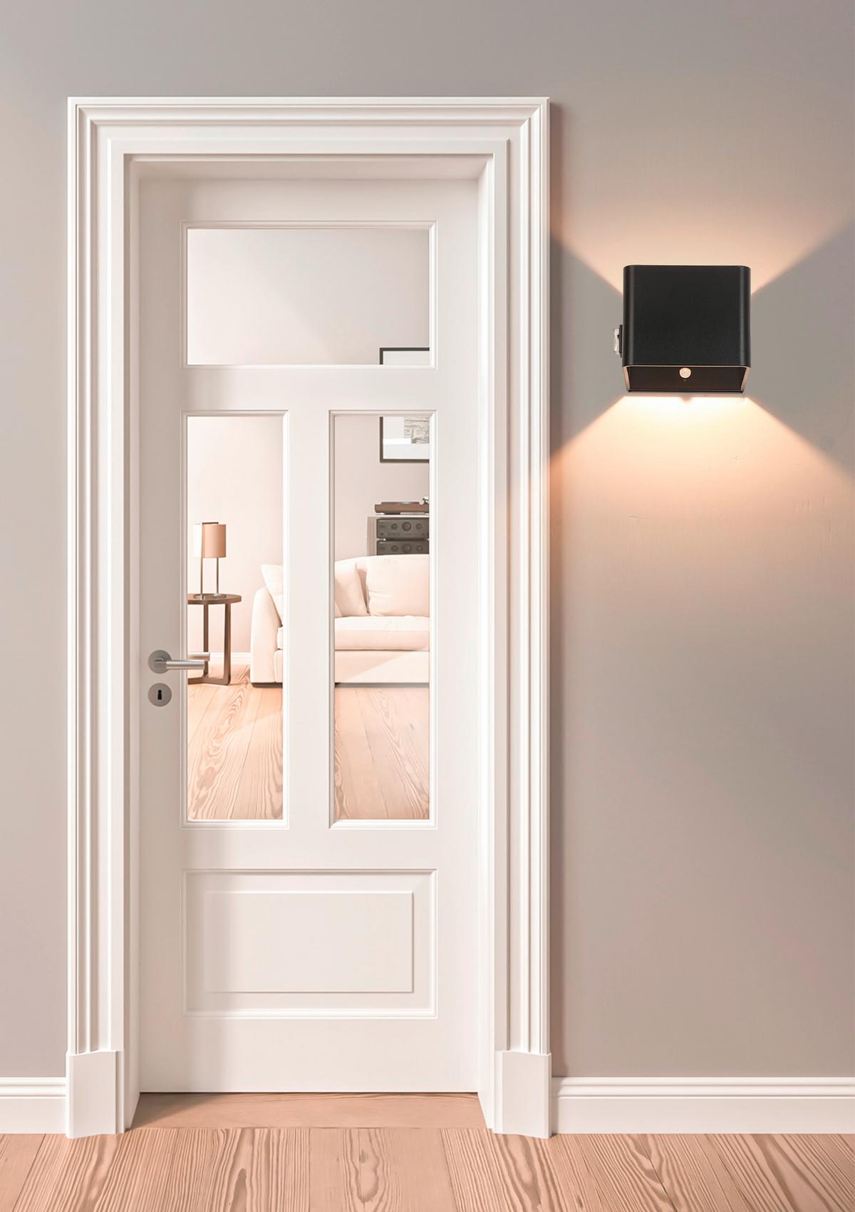 LED-Wandleuchte Hero 1 Schwarz max. 3 Watt - Schwarz, MODERN, Kunststoff/Metall (10,28/10,1/8,05cm) - Mömax